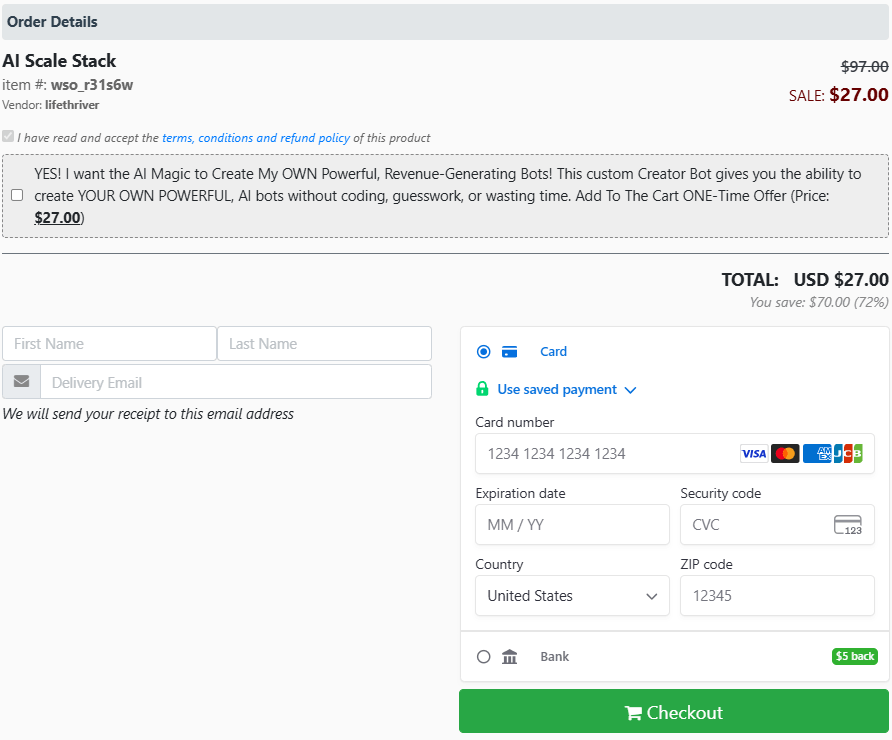 AI Scale Stack-checkout-page